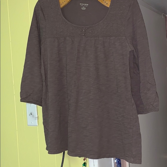 Sonoma tan 3/4 sleeve top - Picture 5 of 7